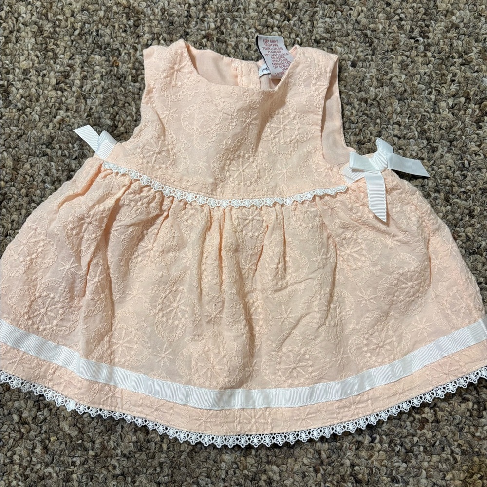 cupcakes & cashmere Peach Lace Kids Dress